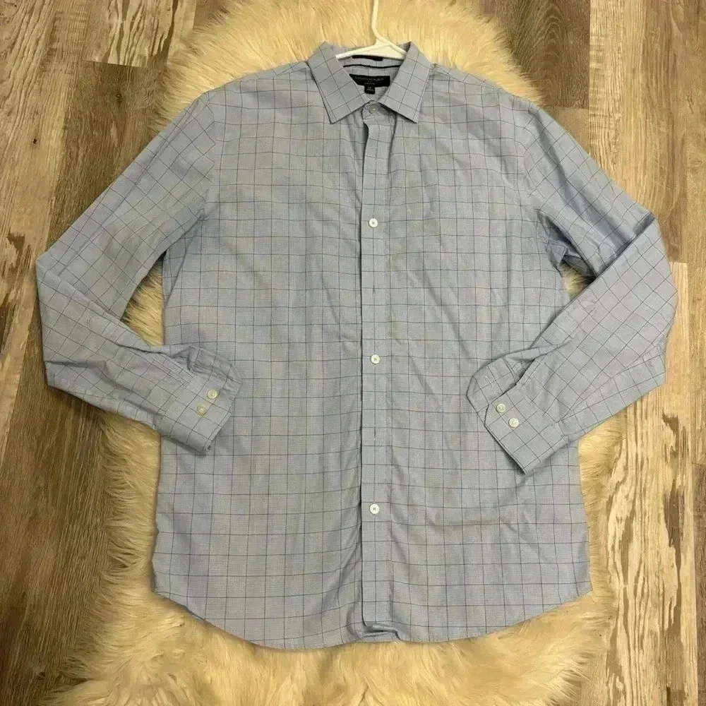 Mens Banana Republic Non Iron standard fit Business Casual Button Down blue m